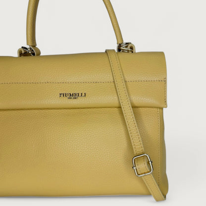 Жовта італійська шкіряна жіноча сумка Piumelli Virna D564 Golden