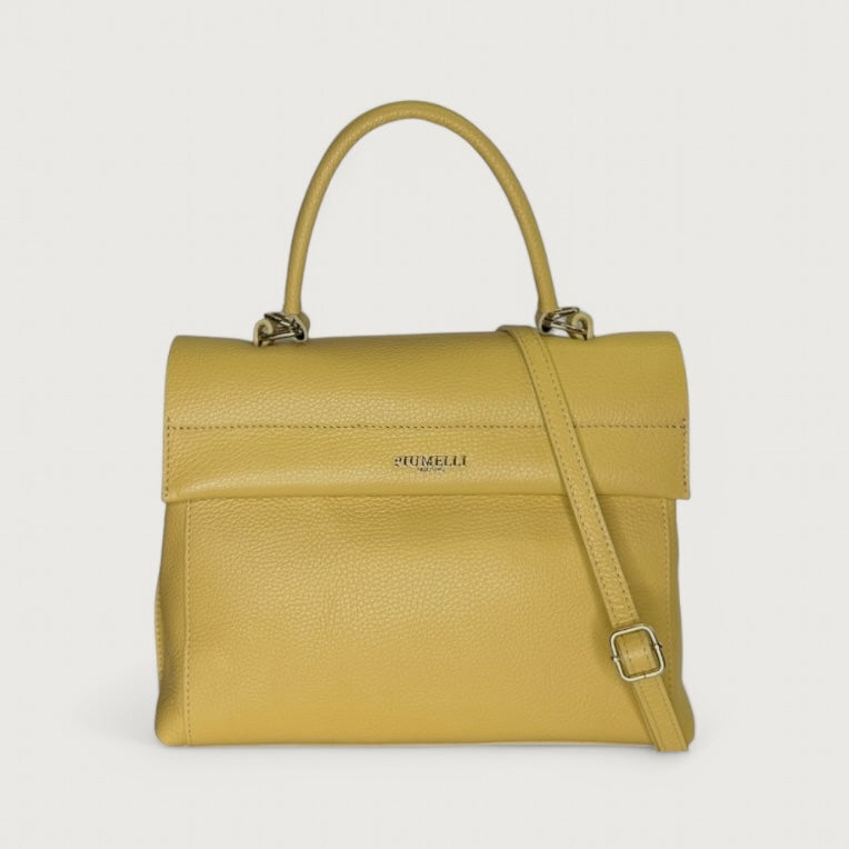 Жовта італійська шкіряна жіноча сумка Piumelli Virna D564 Golden
