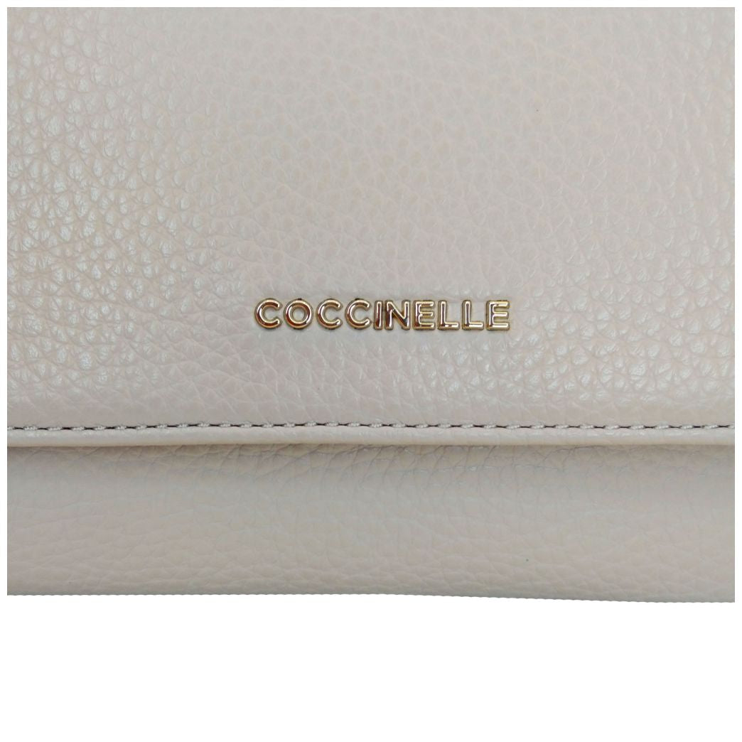 Перловий італійський шкіряний жіночий гаманець Coccinelle Metallic Soft E2 HW5 11 66 01 N80