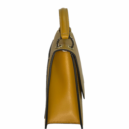 Гірчична італійська шкіряна жіноча сумка Piumelli Arya bag P618 Mustard