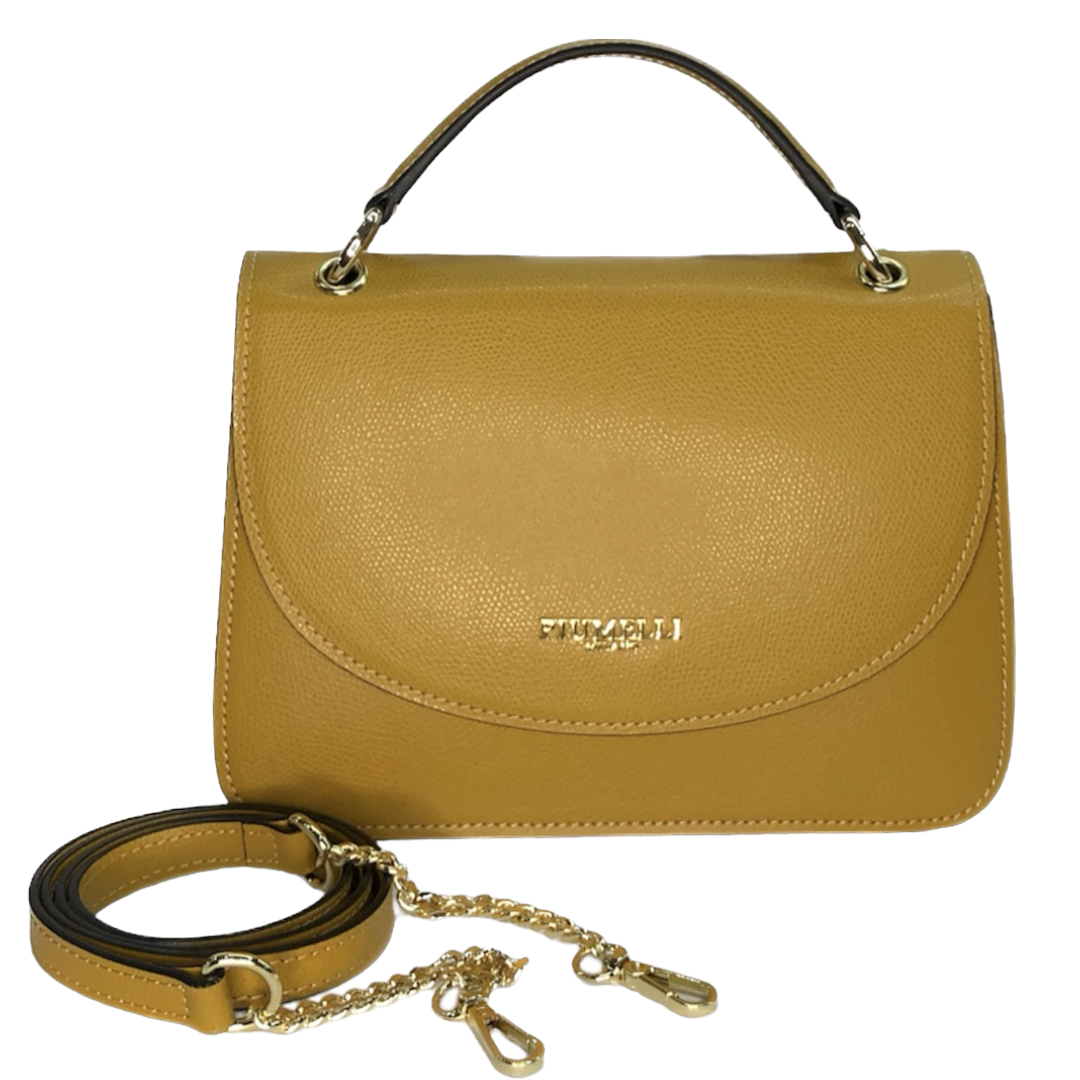 Гірчична італійська шкіряна жіноча сумка Piumelli Arya bag P618 Mustard