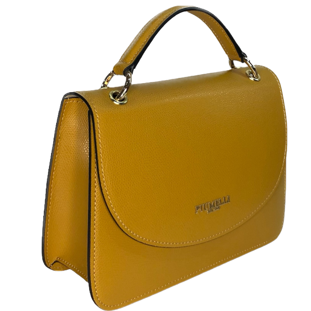 Гірчична італійська шкіряна жіноча сумка Piumelli Arya bag P618 Mustard